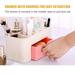 Xinqinghao home textiles Storage box color stationery solid color storage box desktop finishing Pink