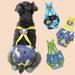 rygai Pet Menstrual Pants Soft Breathable Comfortable Cartoon Print Pet Puppy Dog Physiological Pants Pet Supplies Navy Blue