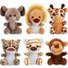 VRURC 12 Pieces Mini Stuffed Forest Animals Jungle Animal Plush Toys in 4.8 Inch Cute Plush Elephant Lion Giraffe Tiger Plush for Animal Themed Parties Teacher Student Achievement Award (Sitting)