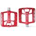 INBIKE Mountain Bike Pedals Non Slip Lightweight Aluminum Alloy 3 Bearings Sealed Bicycle Platform Pedals for Road Bike MTB BMX Red
