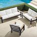 Set of 2 Calhoun 3-pc. Sofa Set in Aluminum - Sofa Set with Two Lounge Chairs, Rumor Snow, Rumor Snow - Frontgate