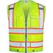 Sunpeak Safety Vest for Men with 10 Pockets High Visibility Reflective Vest Work Vest for Men Construction Vest Security Vest Yellow Safety Vests ANSI/ISEA Class 2 Type R 2XL 1021