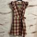 Madewell Dresses | Madewell Gingham Ruffled Wrap Mimi Dress | Color: Red/Tan | Size: Xxs