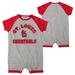 Infant Heather Gray St. Louis Cardinals Extra Base Hit Raglan Full-Snap Romper