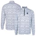 Men's Cutter & Buck Charcoal Detroit Tigers Big Tall Traverse Camo Print Stretch Quarter-Zip Pullover Top