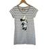 Disney Pajamas | Disney Sleepwear T-Shirt Dress Girls Size Medium White/Gray Striped Short Sleeve | Color: Gray/White | Size: Mg