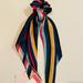 Kate Spade Accessories | Kate Spade Multicolor Striped Hair Tie/Scrunchie With Detachable Scarf, Silk | Color: Blue/Red | Size: Os