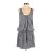 Aerie Casual Dress - DropWaist Scoop Neck Sleeveless: Gray Print Dresses - Women's Size X-Small