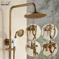 HORain-Ensemble de douche mural en bronze antique douchette à main EL0628