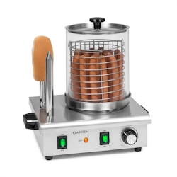 Klarstein Wurstfabrik Pro 550 Hot Dog Maker 550W 2 Spieße 5L 30-100°C Edelstahl Silber Image