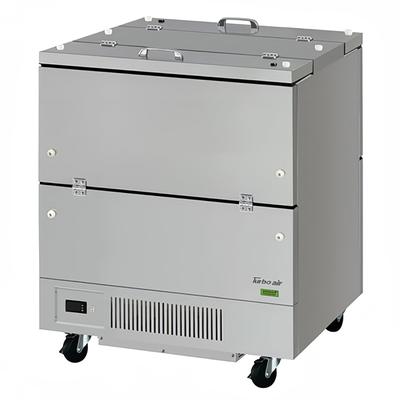Turbo Air TMKC-34-2-SS-N6 Super Deluxe Milk Cooler w/ Dual Top & Side Access - 512 Half Pint Carton Capacity, 115v, Silver