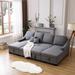 Upholstery Sleeper Sectional Sofa with Double Storage Spaces, 2 Tossing Cushions
