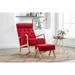 Rocking Chair With Ottoman Mid-Century Modern Upholstered Fabric Rocking Armchair Rocking Chair Nursery with Thick Padded Cushion High Backrest Accent Glider Rocker Chair for Living Room