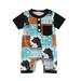 ZHAGHMIN Neutral Winter Baby Clothes Boys Girls Short Sleeve Cartoon Prints Pullover Romper Sweatshirt Jumpsuit Baby Boy Rompers 6-9 Months Baby Boy Outfits 18-24 Months Boys Easter Suit Baby Boy Cl