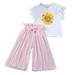 KI-8jcuD 12 Year Old Girl Clothes Toddler Kids Girls Clothing Sets Summer Sunflower T Shirt Tops Chiffon Ruched Loose Pants Outfits Children Clothes Kids And Teens Outfit Girl Baby Clothes Boy Gab B