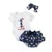 KI-8jcuD Girls 6T Clothes Short Outfits Printed Boys Letter Shorts Independence Day 3M-18M Ruffles Romper 4Th-Of-July Headbands Sleeve Bodysuits Girls Girls Outfits&Set Cute Baby Things Girl Outfits