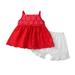 KI-8jcuD Big Girls Valentine Outfit Toddlers Kids Girl Clothes Sleeveless Lace Top Soild Shorts Pants 2Pcs Outfits Set Girl Bundle Girl Clothes 6 Month Baby Girl Outfit Baby Room Ideas Volleyball Ou