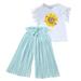 KI-8jcuD Girls Outfits Size 10-12 Toddler Kids Girls Clothing Sets Summer Sunflower T Shirt Tops Chiffon Ruched Loose Pants Outfits Children Clothes Kids And Teens Outfit Girl Baby Clothes Boy Gab B