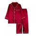 Boys Girls Silk Satin Pajamas Set Long Sleeve Button Down Sleepwear Autumn Christmas Silky Loungewear