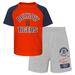 Infant Orange/Heather Gray Detroit Tigers Ground Out Baller Raglan T-Shirt and Shorts Set