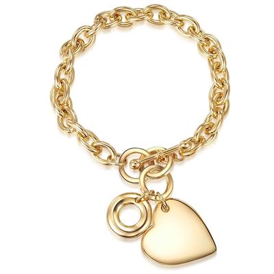 Lulu & Jane Armband Herz Metall-Legierung in Gelbgold 16,0 - 18,0 cm, flexibel einstellbar Damen Image