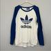 Adidas Tops | Adidas Women's Trefoil Long Sleeve Jersey T Shirt Blue White Size Medium | Color: Blue/White | Size: M