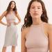 Free People Tops | Free People Tank Cropped Wide Rib Seamless Bra Cami Tank Top High Neck Size M | Color: Pink/Tan | Size: M