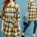 Anthropologie Tops | Anthropologie Maeve Yellow Black Checkered Plaid Kimono Tunic Dress Women’s S | Color: Black/Yellow | Size: S