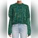 Free People Tops | Free People Free People Clarissa Floral Shirred Blouse Nwt | Color: Green | Size: L