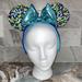 Disney Accessories | Bnwt Disney Parks Dated 2022 Dazzling Minnie Mouse Sequined Ears Headband Satin | Color: Blue/Yellow | Size: Os