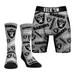 Men's Rock Em Socks Las Vegas Raiders All-Over Logo Underwear and Crew Combo Pack