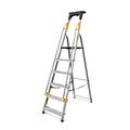 Drabest PRO SERIES LADDERS 6-Step Aluminum Household Ladder with Handrails 150 KG - - Aluminum Step Ladder – Ladders Multi Purpose – Folding Foldable Step Ladder – Aluminium Ladders – 48 x 193 x 12 cm