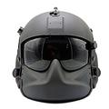 Tactical Helmet Sets With Airsoft Mask And Paintball Goggles Adjustable Tactical Gear, Hgu-56p Pilot Helmet Replica Version For Collection, Take Pictures. (Dark green)