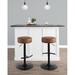 17 Stories Swivel Adjustable Height Bar Stool Upholstered/Leather/Metal/Faux leather | 17.75 W x 17.75 D in | Wayfair