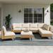 George Oliver Greysun 8 Piece Wicker Sectional Seating Group w/ Cushions Synthetic Wicker/All - Weather Wicker/Wicker/Rattan | Outdoor Furniture | Wayfair