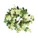 The Holiday Aisle® 28" Hydrangea, Pampas & Ivy Wreath Traditional Faux in Green/White | 28 H x 28 W x 13 D in | Wayfair