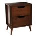 George Oliver Yume 2 - Drawer Solid Wood Nightstand Wood in Brown/Green | 25.98 H x 21.18 W x 14.88 D in | Wayfair 8FDA1D4995D54F0981D35C8F4B490410