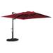 Arlmont & Co. Naithan 13' x 10' Rectangular Lighted Cantilever Umbrella in Red | 103.6 H x 156 W x 120 D in | Wayfair