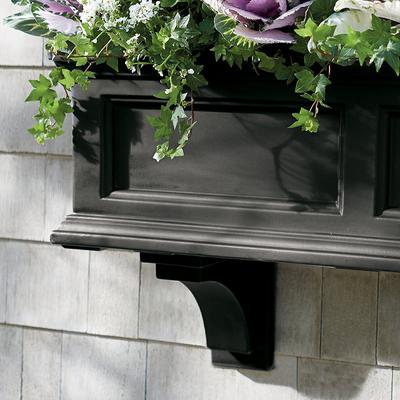 Devon Easy-Care Window Planter Pots Corbels, Set Of Two - Black - Grandin Road