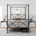 Metal Canopy Bed Frame, Platform Bed Frame, Full