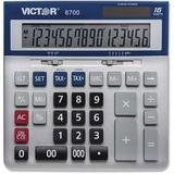 Victor 16-Digit Desktop Calculator - Extra Large Display Angled Display 3-Key Memory Automatic Power Down Dual Power Battery Backup Independent Memory -