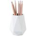 Heldig Silicone Pen Holder Stand for Desk Cute Geometric Desk Pencil Cup Pot for Kids Desktop Organizer Makeup Brush Holder (White)