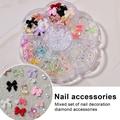 dianhelloya Nail Art Supplies 1 Box Nail Decorations Bow-knot Bears Faux Pearl DIY Crafts Creative Nail Art Rhinestones Jewelry for Nail Design