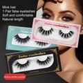 Ruanlalo False Eyelashes 1 Pair False Eyelashes Natural Look 3D Wispy Curly Fluffy Faux Mink Hair Reusable Women Colored Fake Lashes Party Makeup