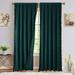 HOMERRY Soft Luxury Velvet Curtains with Tassels 42 W x 84 L Room Darkening Rod Pocket Window Curtains for Living Room Bedroom Green 2 Panels