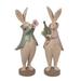 Transpac Resin 10.5 Brown Easter Serenading Bunnies Figurines Set of 2