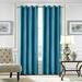Innerwin 1-Piece Velvet Grommet Blackout Window Curtain For Bedroom Thermal Insulated Window Drape Plain Solid Color Room Darkening Curtain Blue W:42 xL:96
