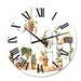 DESIGN ART Designart Indoor House Plants Urban Jungle II Traditional wall clock 16 In. Wide x 16 In. High