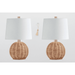 KY Woven Rattan Table Lamp Small Bedside Table Lamp With White Shade Home Decor Lamps for Living Room Bedroom Study Room