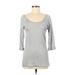 Nine West 3/4 Sleeve Top Silver Scoop Neck Tops - Women's Size Medium